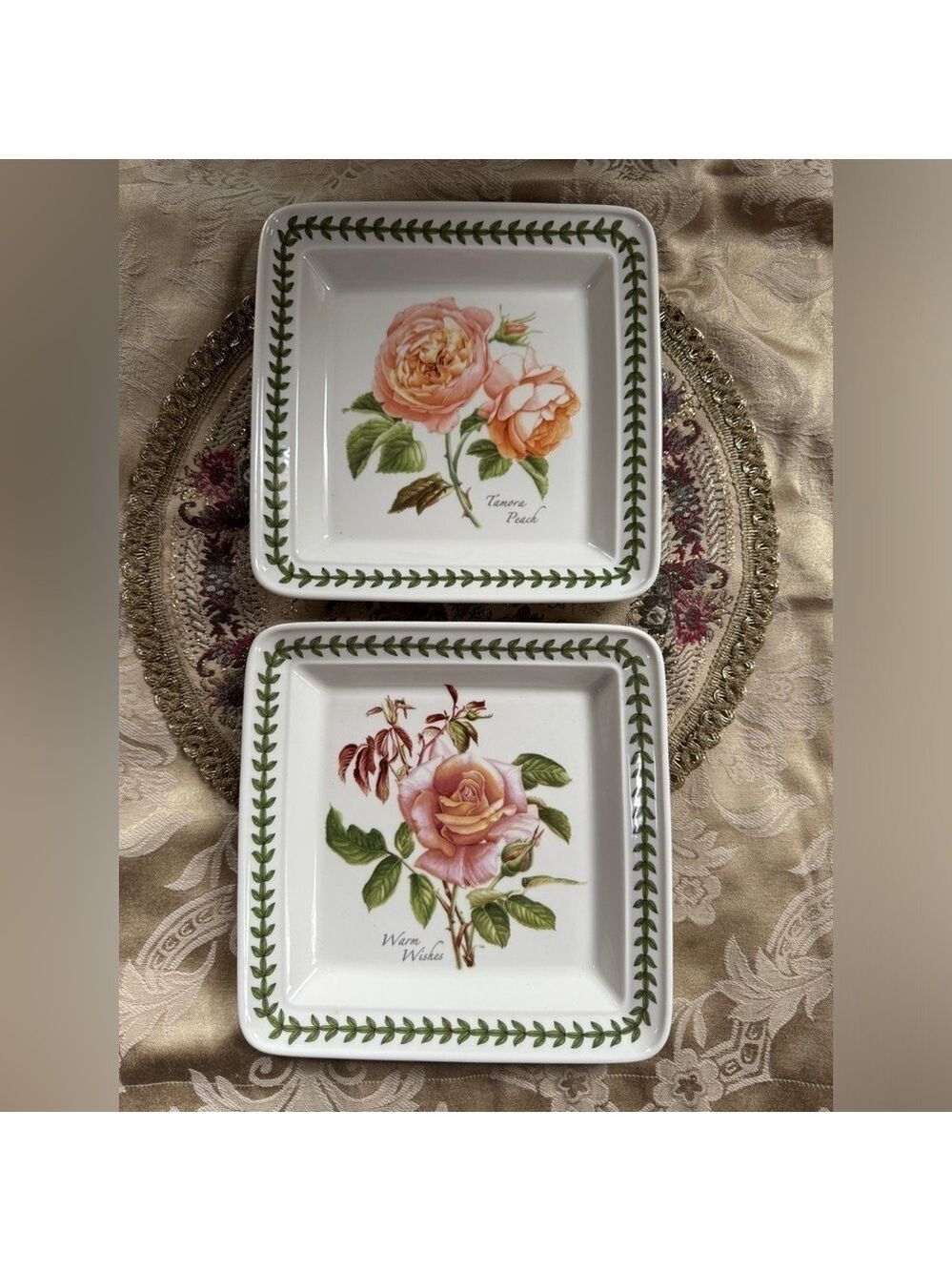 Portmeirion Botanic Roses Set of 2 Square Plates - Picture 1 of 6